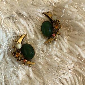 Vintage Moon Clip-on Earings